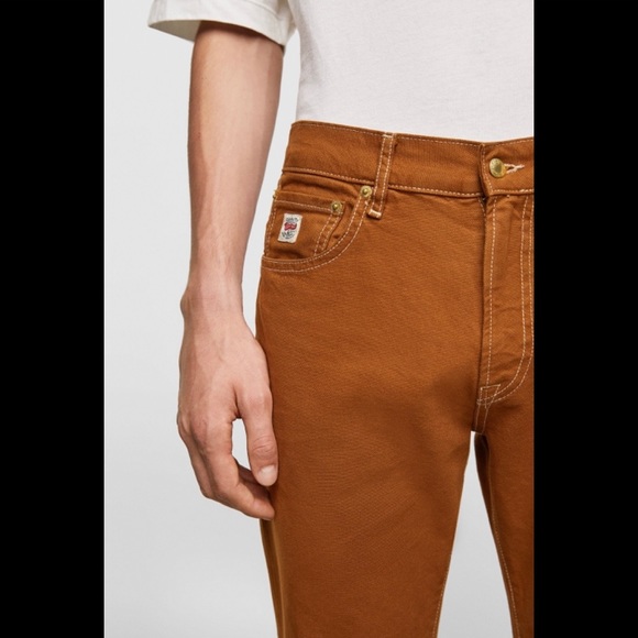 NWT Zara Man Men’s Size 31x Eathtone Color Textured Weave Trousers - Picture 3 of 14